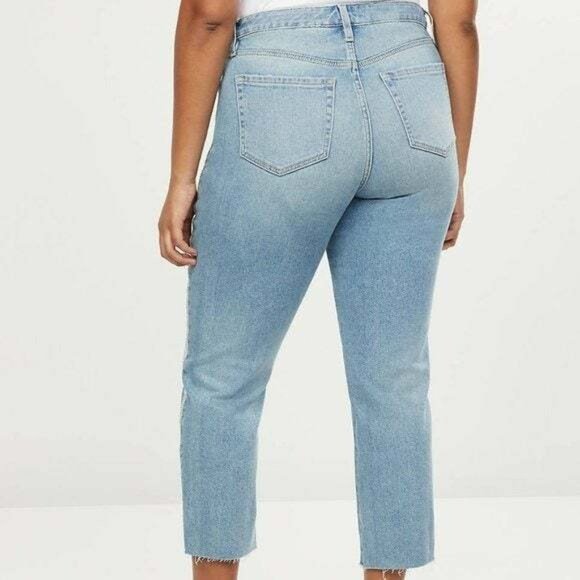 NWT Lane Bryant Womens Rhinestone Bedazzled Cropped Straight Flex Magic Jeans 26 - Picture 3 of 9